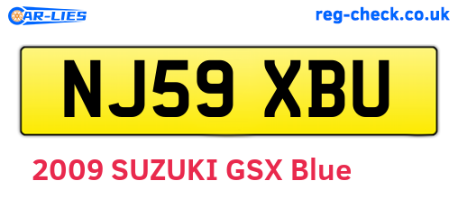 NJ59XBU are the vehicle registration plates.