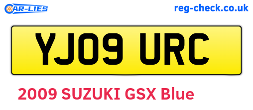 YJ09URC are the vehicle registration plates.