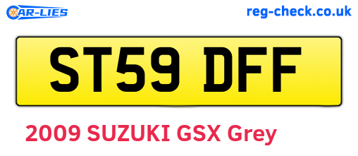 ST59DFF are the vehicle registration plates.