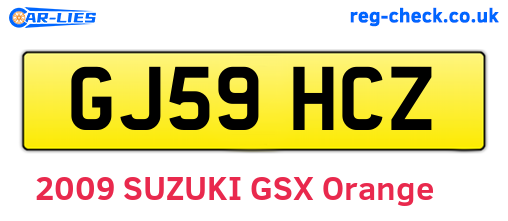 GJ59HCZ are the vehicle registration plates.
