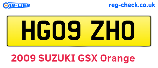 HG09ZHO are the vehicle registration plates.