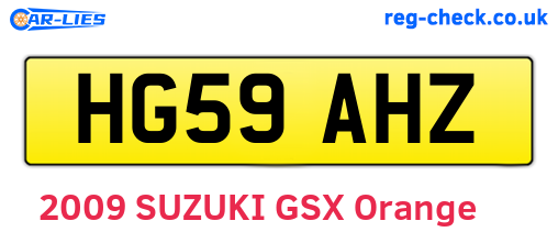 HG59AHZ are the vehicle registration plates.