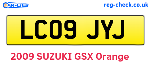 LC09JYJ are the vehicle registration plates.