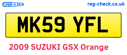 MK59YFL are the vehicle registration plates.