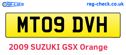 MT09DVH are the vehicle registration plates.