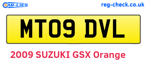 MT09DVL are the vehicle registration plates.