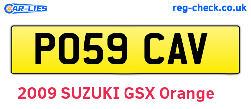 PO59CAV are the vehicle registration plates.
