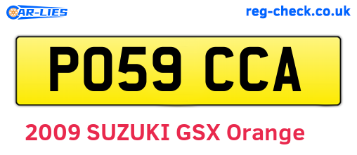 PO59CCA are the vehicle registration plates.