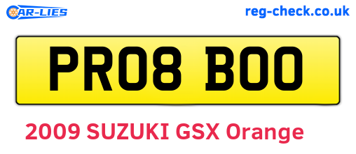 PR08BOO are the vehicle registration plates.