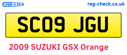SC09JGU are the vehicle registration plates.