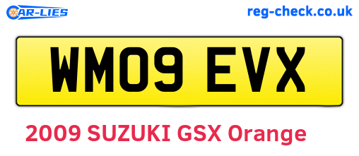 WM09EVX are the vehicle registration plates.