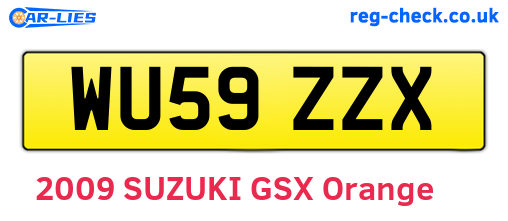 WU59ZZX are the vehicle registration plates.