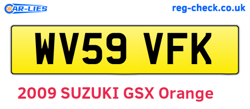 WV59VFK are the vehicle registration plates.