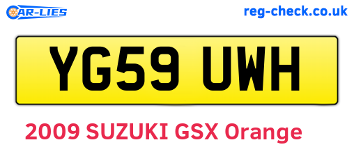 YG59UWH are the vehicle registration plates.