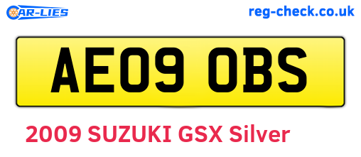AE09OBS are the vehicle registration plates.