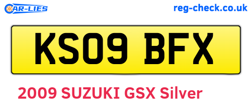 KS09BFX are the vehicle registration plates.