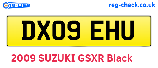 DX09EHU are the vehicle registration plates.