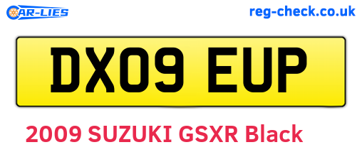 DX09EUP are the vehicle registration plates.