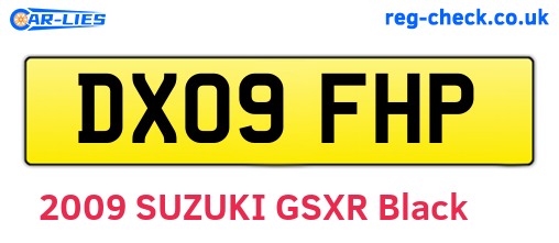 DX09FHP are the vehicle registration plates.