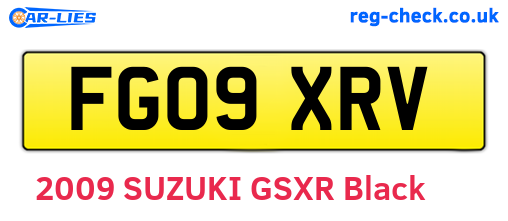 FG09XRV are the vehicle registration plates.
