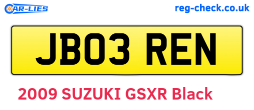 JB03REN are the vehicle registration plates.