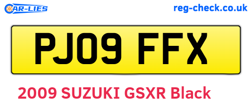 PJ09FFX are the vehicle registration plates.