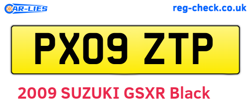 PX09ZTP are the vehicle registration plates.