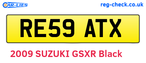 RE59ATX are the vehicle registration plates.