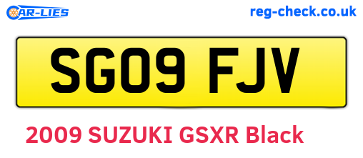 SG09FJV are the vehicle registration plates.