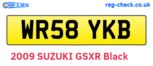 WR58YKB are the vehicle registration plates.