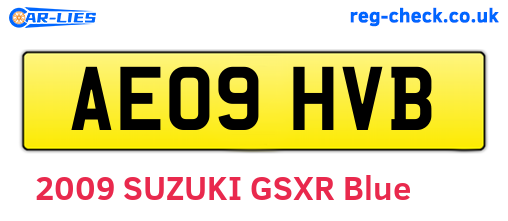 AE09HVB are the vehicle registration plates.