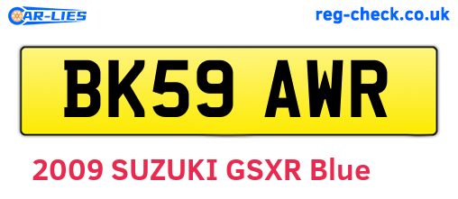 BK59AWR are the vehicle registration plates.