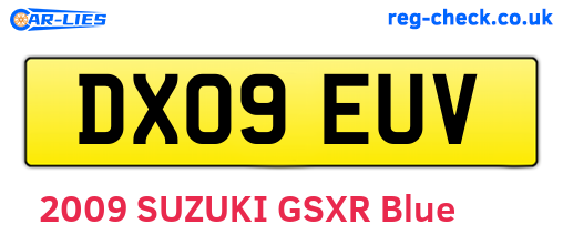 DX09EUV are the vehicle registration plates.