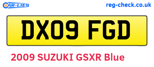 DX09FGD are the vehicle registration plates.