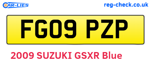 FG09PZP are the vehicle registration plates.