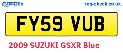 FY59VUB are the vehicle registration plates.