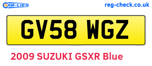 GV58WGZ are the vehicle registration plates.