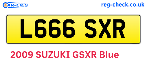 L666SXR are the vehicle registration plates.