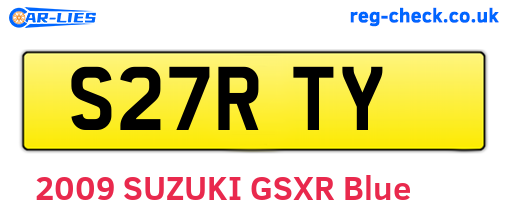 S27RTY are the vehicle registration plates.