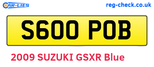 S600POB are the vehicle registration plates.