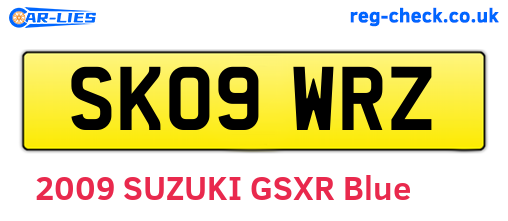 SK09WRZ are the vehicle registration plates.