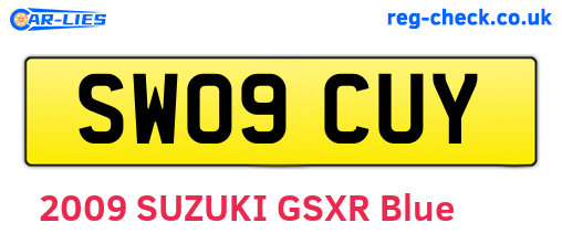 SW09CUY are the vehicle registration plates.