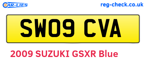 SW09CVA are the vehicle registration plates.