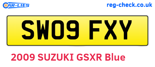 SW09FXY are the vehicle registration plates.