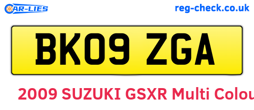 BK09ZGA are the vehicle registration plates.