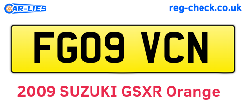 FG09VCN are the vehicle registration plates.