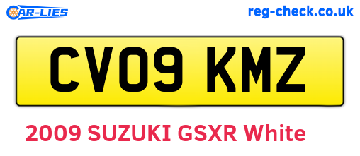 CV09KMZ are the vehicle registration plates.
