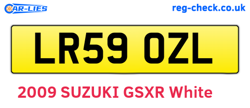 LR59OZL are the vehicle registration plates.