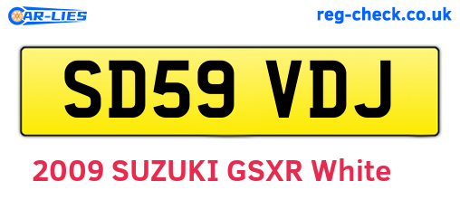 SD59VDJ are the vehicle registration plates.