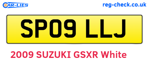 SP09LLJ are the vehicle registration plates.